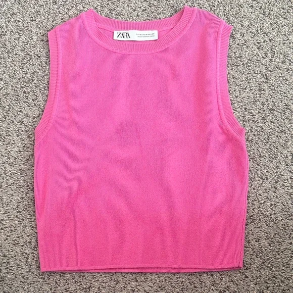 Zara Fuchsia Ribbed Tank Top - Picture 1 of 1